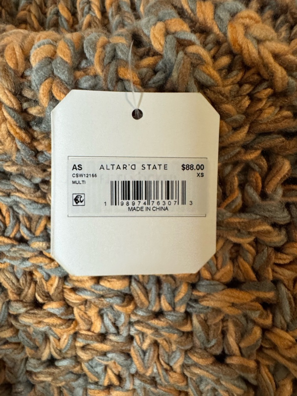 Altar’d State NWT Chunky Knit Cropped Sweater XS $88 Retail Multicolor - Picture 6 of 7